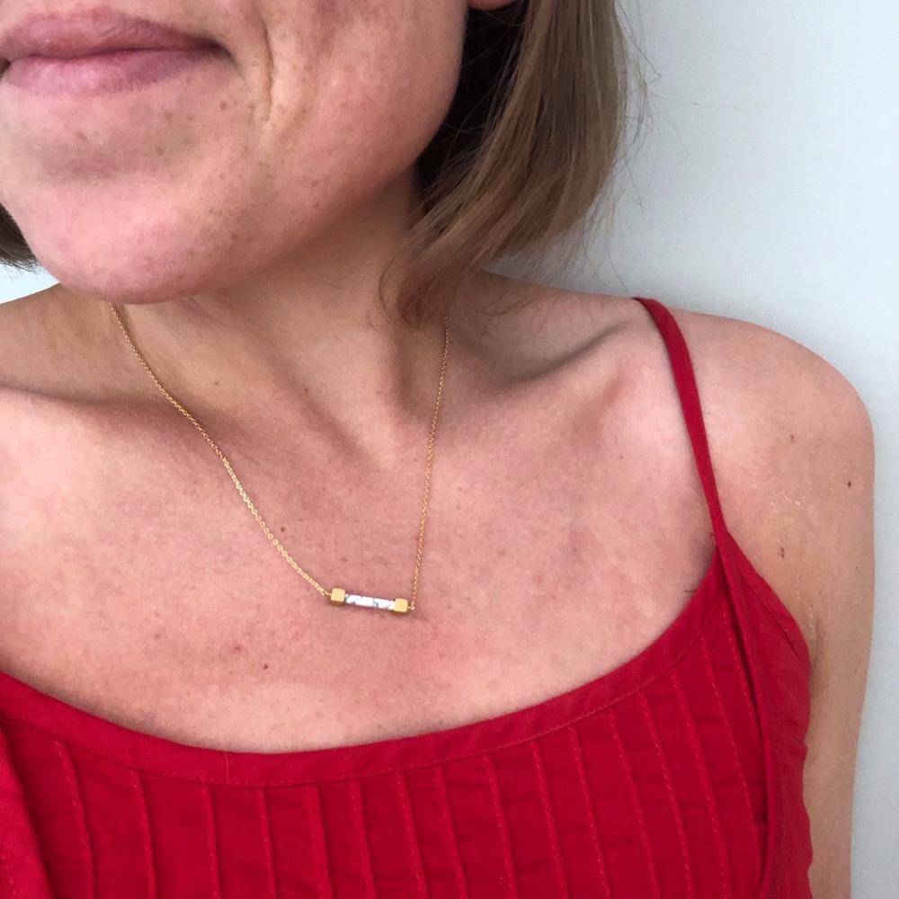 Gold Dainty Bar Layering Necklace